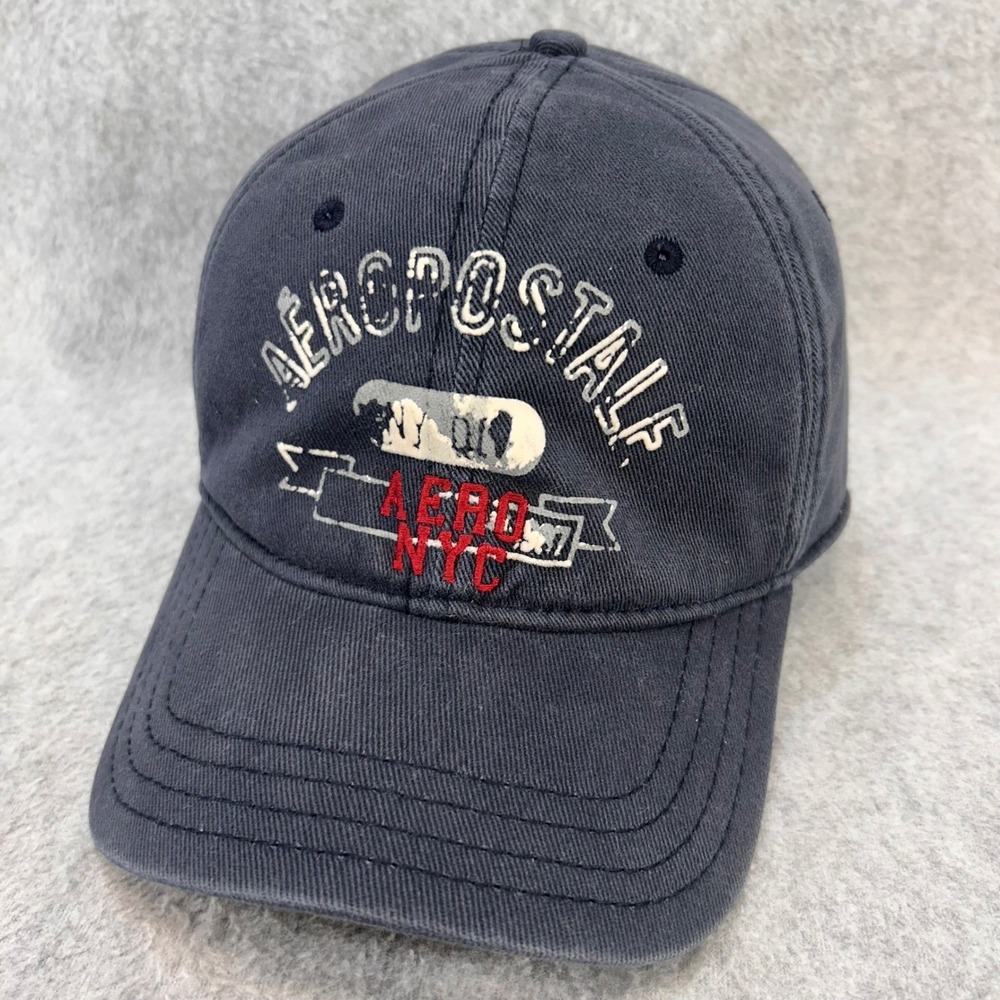 Aero NYC Mens Navy Aeropostale Baseball Cap A-Flex Stretch Fit L/XL